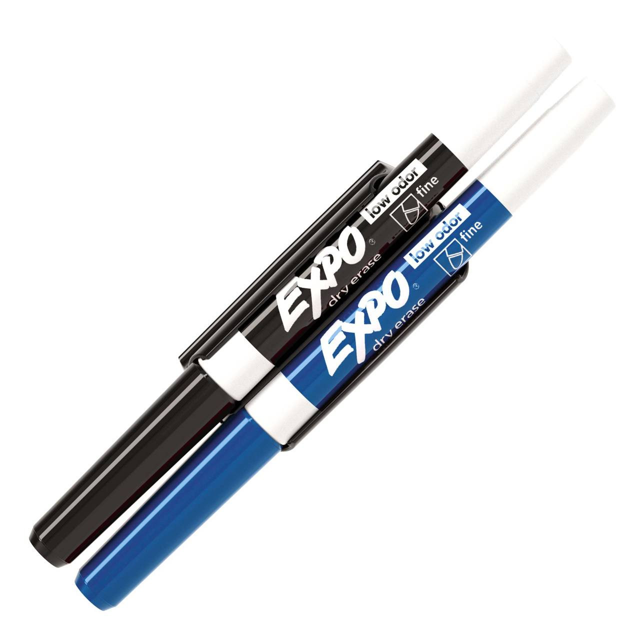 Expo Magnetic Clip Eraser W/2 Lo Odor Markers Fine Black, Blue - Kingpen