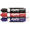 Expo Magnetic Clip Eraser W/3 Lo Odor Chisel Markers: Black, Red, Blue - Pen Mountain
