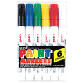 Uni-Paint PX 20 Oil Base 6 Paint Marker Set: Black, Red, Blue, Green, Yellow, White - Pen Mountain