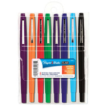 Papermate Flair Point Guard 8 Color Wallet: Black, Blue, Green, Magenta, Purple, Red, Sky Blue, Tangerine - Pen Mountain