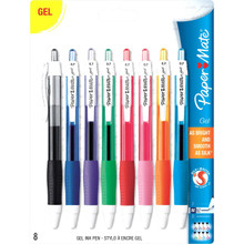 Papermate Gel 8 Color Set Medium Black, Blue, Green, Orange, Pink, Purple, Red, Turquoise - Pen Mountain