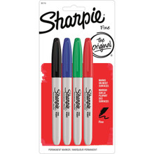 Sharpie Fine Marker 4 Color Set: Black, Red, Blue, Green - Pen Mountain