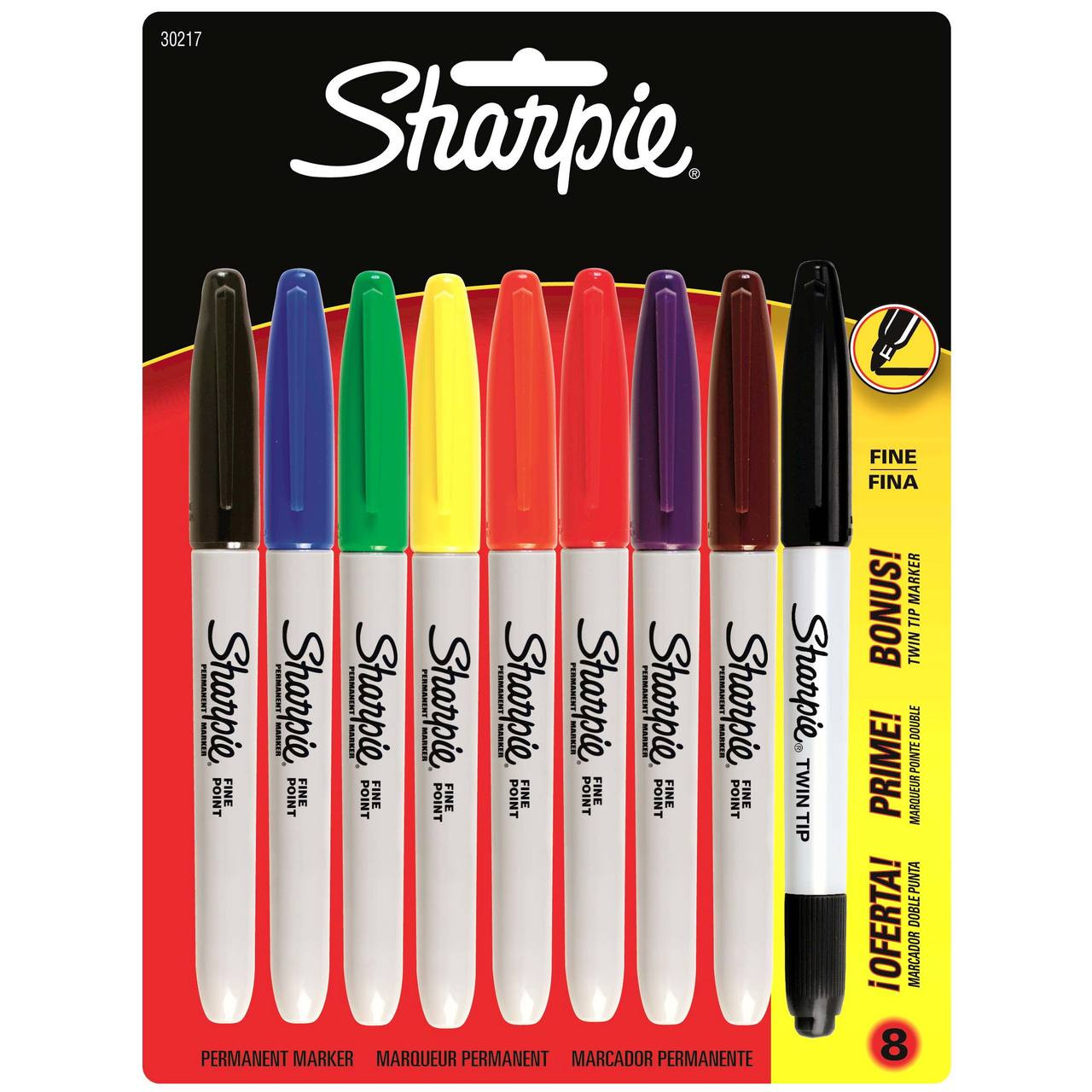Sharpie Fine Marker - Black, Red, Blue, Green, Orange, Purple