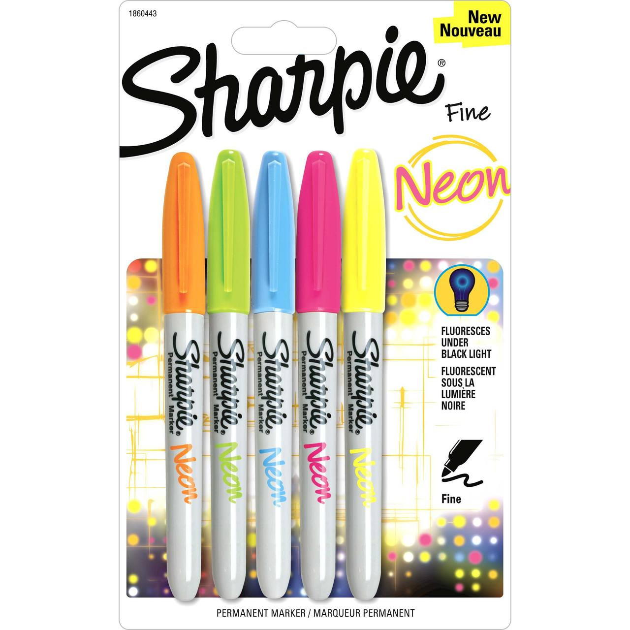 Sharpie Fine Marker Neon 5 Color Set