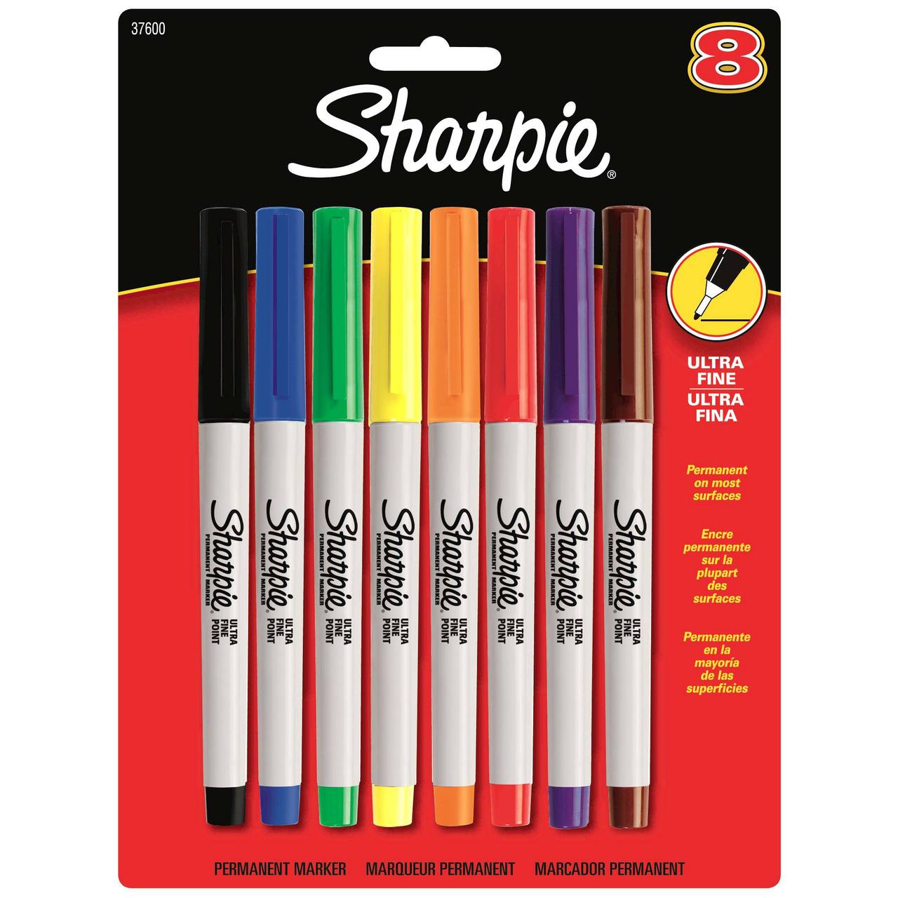 Sharpie Ultra Fine Markers Pack of 8 Assorted Colors