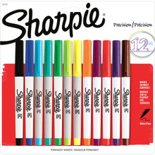 Sharpie Ultra Fine Marker 12 Color Set: Aqua, Berry, Black, Blue, Brown, Green, Lime, Orange, Purple, Red, Turquoise, Yellow - Kingpen