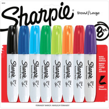 Sharpie Chisel Markers 8 Color Set: Black, Blue, Green, Lime, Orange, Purple, Red, Turquoise - Pen Mountain