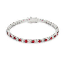Ladies 10 Carat Created Ruby Tennis Bracelet