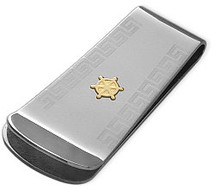 Men's 18 Karat & Steel High Polish Money Clip