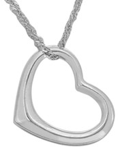 Ladies Sterling Silver High Polish Floating Heart Pendant