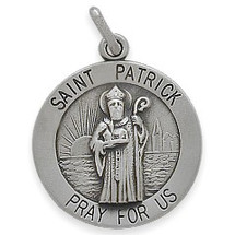 Sterling Silver Saint Patrick 18.5mm Religious Medal Medallion