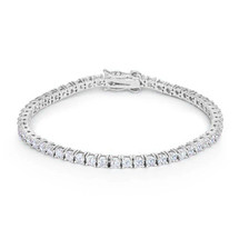 Sterling Silver Thin 59 Stone Tennis Bracelet