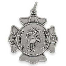 Sterling Silver Saint Florian Religious Medal Medallion
