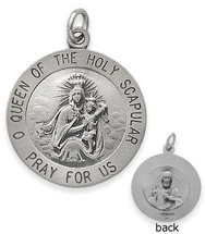Sterling Silver Holy Scapular 18.5mm Religious Medal Medallion
