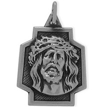 Sterling Silver Small Jesus Religious Medal Medallion