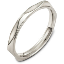 3mm 14 Karat White Gold Multi Texture Wedding Band Ring