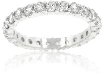 Ladies Rhodium Plated 3mm Eternity Ring