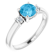  Genuine Sterling Silver CHOOSE YOUR OWN 6mm Gemstone Ring