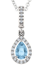 10 Karat White Gold Diamond CHOOSE YOUR STONE Pear Shape Pendant