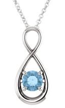 Genuine Sterling Silver CHOOSE YOUR STONE Gemstone Infinity Pendant
