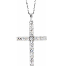 Small 0.30 TCW Diamond 14 Karat White Gold Cross