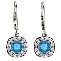 14 Karat White Gold 5mm CHOOSE YOUR STONE Diamond Halo Earrings