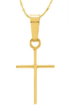14 Karat Yellow Gold CHOOSE YOUR CROSS SIZE Plain Thin Cross