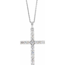 Genuine Sterling Silver 16 Stone Cubic Zirconia Cross