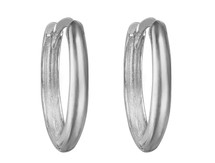 10 Karat White Gold Small Huggie Earrings