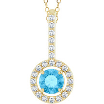 10 Karat Yellow Gold CHOOSE YOUR STONE Halo Style Pendant
