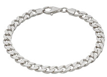 Men's 6mm (0.25 Inch) Wide Sterling Silver Curb Bracelet