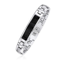 Stainless Steel Magnetic Carbon Fibre Bracelet