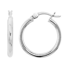 Genuine Sterling Silver 20mm Snap Hoop Earrings