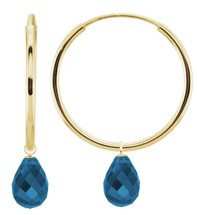 10 Karat Yellow Gold 19mm CHOOSE YOUR OWN Briolette Charm Hoop Earrings