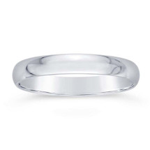 10 Karat White Gold 3mm Half Round Comfort Fit Band