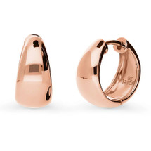 Rose Gold Flashed Genuine Sterling Silver Thick Huggie Hoop Earrings