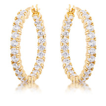 Gold Plated Eternity Hoop Earrings