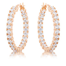 Rose Gold Plated Eternity Hoop Earrings