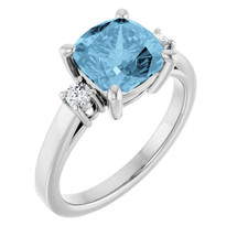 10 Karat White Gold CHOOSE YOUR STONE 8mm Gemstone Ring
