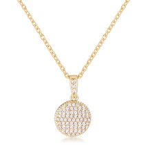 Gold Plated Cubic Zirconia Disk Pendant