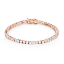 Rose Gold Plated Cubic Zirconia Tennis Bracelet
