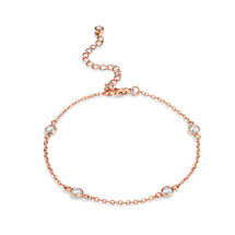 Rose Gold Plated Cubic Zirconia Bezel Set Bracelet
