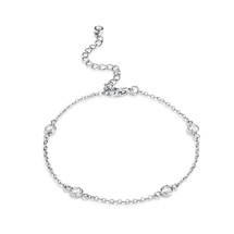 Rhodium Plated Cubic Zirconia Bezel Set Bracelet