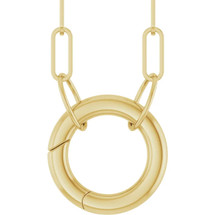 18 Karat Yellow Gold-Plated Sterling Silver Circle Charm 18" Necklace