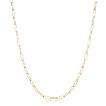 Gold Plated Linked Petite Paperclip Chain Necklace