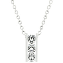 Cubic Zirconia Triple Stone Drop Pendant 