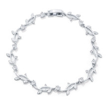 Rhodium Plated Vineyard Cubic Zirconia Bracelet