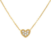 Sterling Silver Gold-Plated Cubic Zirconia Heart Necklace