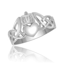 Genuine Sterling Silver Claddagh Knot Ring