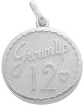 Sterling Silver Grown Up #12 Age Expression Pendant